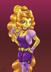 Size: 1447x2046 | Tagged: safe, artist:lovelyneckbeard, adagio dazzle, anthro, equestria girls, g4, my little pony equestria girls: rainbow rocks, female, pony ears, solo