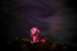 Size: 3000x2000 | Tagged: safe, artist:ushiro no kukan, pinkie pie, g4, crying, female, high res, pinkamena diane pie, rain, solo