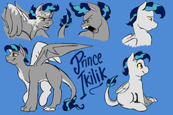 Size: 3000x2000 | Tagged: safe, artist:jointsupermodel, oc, oc only, oc:prince ikilik, hybrid, high res, interspecies offspring, offspring, parent:discord, parent:princess celestia, parents:dislestia, simple background, story included