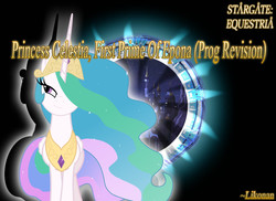 Size: 1000x727 | Tagged: safe, princess celestia, g4, female, smiling, solo, stargate