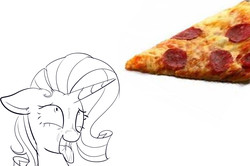 Size: 1147x762 | Tagged: safe, artist:mcsadat, rarity, g4, food, meat, pepperoni, pepperoni pizza, pizza