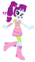 Size: 350x613 | Tagged: safe, artist:berrypunchrules, mystery mint, human, equestria girls, g4, my little pony equestria girls: friendship games, alternate design, alternate hairstyle, background human, braid, female, ponied up, solo