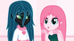 Size: 1676x941 | Tagged: safe, artist:mixermike622, queen chrysalis, oc, oc:fluffle puff, equestria girls, g4, clothes swap