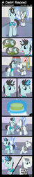 Size: 1600x8141 | Tagged: safe, artist:chainchomp2, neon lights, rising star, silver shill, earth pony, pony, unicorn, equestria games (episode), g4, leap of faith, aura, baseball cap, bits, clothes, comic, crystal empire, equestria games, glasses, hat, magic, male, medal, neon's bit, pointy ponies, shirt, stallion, vector