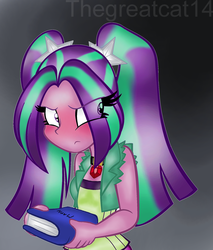 Size: 1840x2164 | Tagged: safe, artist:queentigrel, aria blaze, equestria girls, g4, blushing, book, embarrassed, female, math, secret, solo