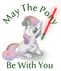 Size: 2102x2433 | Tagged: safe, artist:aenbrdraws, sweetie belle, g4, crossover, high res, lightsaber, star wars