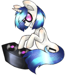 Size: 3529x4096 | Tagged: safe, artist:platinumpoinsetta, dj pon-3, vinyl scratch, g4, female, high res, simple background, solo, transparent background, turntable