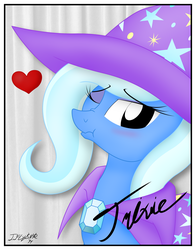 Size: 2757x3524 | Tagged: safe, artist:iflysna94, trixie, pony, unicorn, g4, female, heart, high res, mare, scrunchy face, solo, tsundere, tsunderixie