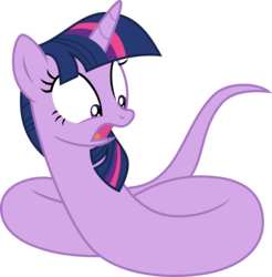 Size: 2191x2226 | Tagged: safe, artist:kaylathehedgehog, twilight sparkle, inkanyamba, original species, snake, snake pony, g4, female, high res, horrified, open mouth, ophidiophobia, scared, simple background, solo, species swap, spell gone wrong, transparent background, twilight snakle, vector, wide eyes