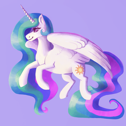 Size: 1000x1000 | Tagged: safe, artist:6ghost, princess celestia, g4, female, flying, solo