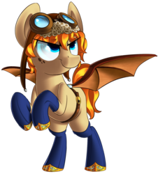 Size: 1449x1600 | Tagged: safe, artist:january3rd, oc, oc only, oc:gearburst, aviator goggles, aviator hat, clothes, colt, goggles, hat, male, simple background, socks, solo, steampunk, transparent background