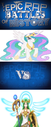 Size: 414x1022 | Tagged: safe, princess celestia, alicorn, pony, g4, epic rap battles of history, female, kid icarus: uprising, mare, palutena, song in the comments