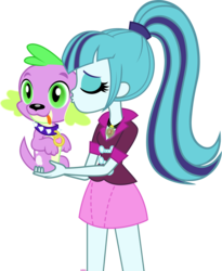 Size: 2010x2452 | Tagged: safe, artist:xebck, sonata dusk, spike, dog, equestria girls, g4, my little pony equestria girls: rainbow rocks, cute, duo, eyes closed, female, high res, kissing, male, mind control, simple background, spike the dog, spikelove, spinata, straight, transparent background, vector