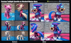 Size: 3726x2273 | Tagged: safe, artist:eljoeydesigns, twilight sparkle, g4, my little pony: friendship is magic, power ponies (episode), customized toy, high res, masked matter-horn costume, power ponies