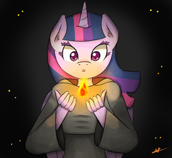 Size: 1200x1100 | Tagged: safe, artist:wolfy-pony, twilight sparkle, anthro, g4, crossover, dark souls, female, fire, solo, twilight sparkle (alicorn)