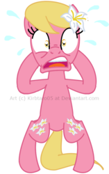 Size: 636x1011 | Tagged: safe, artist:kirbtaro05, lily, lily valley, earth pony, pony, g4, bipedal, female, looking at you, open mouth, show accurate, simple background, solo, transparent background