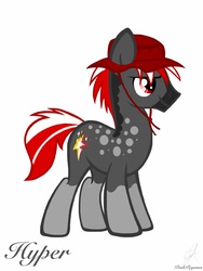 Size: 1800x2400 | Tagged: safe, artist:poshpegasus, oc, oc only, oc:hyper active, pony, hat, link, portrait, solo, title