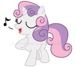 Size: 714x630 | Tagged: safe, artist:kirbtaro05, sweetie belle, g4, female, singing, solo