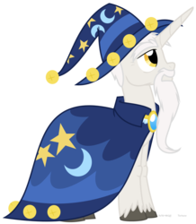 Size: 745x853 | Tagged: safe, artist:faith-wolff, star swirl the bearded, pony, unicorn, fanfic:the bridge, g4, beard, cloak, clothes, facial hair, male, simple background, solo, stallion, transparent background, wizard hat