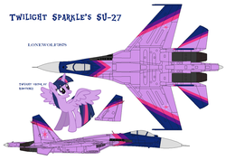 Size: 1800x1274 | Tagged: safe, artist:lonewolf3878, twilight sparkle, alicorn, pony, g4, aircraft, female, jet, jet fighter, mare, plane, ponified, russian, su-27, twilight sparkle (alicorn), warplane