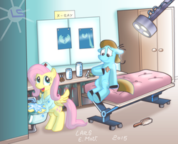 Size: 3278x2662 | Tagged: safe, artist:lars99, fluttershy, oc, g4, high res, surgery, washing, x-ray, x-ray picture