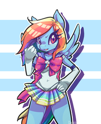 Size: 1400x1719 | Tagged: safe, artist:churobu, rainbow dash, anthro, g4, clothes, cosplay, costume, crossover, evening gloves, female, sailor moon (series), solo