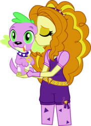 Size: 1678x2321 | Tagged: safe, artist:xebck, adagio dazzle, spike, dog, equestria girls, g4, my little pony equestria girls: rainbow rocks, adagiospike, cute, duo, eyes closed, female, interspecies, kissing, male, mind control, simple background, spike the dog, spikelove, straight, transparent background, vector