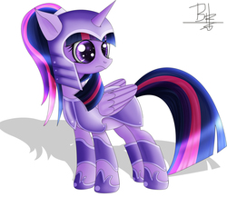 Size: 2300x2000 | Tagged: safe, artist:mrbrunoh1, twilight sparkle, alicorn, pony, g4, armor, female, high res, mare, simple background, solo, twilight sparkle (alicorn), white background