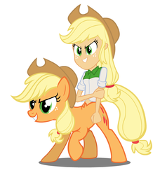 Size: 746x782 | Tagged: artist needed, safe, applejack, humalos, original species, equestria girls, g4, centaurjack, human ponidox, simple background, white background