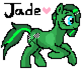 Size: 162x142 | Tagged: safe, artist:lulubell, oc, oc only, oc:jade aurora, checkered flag, cute, female, galloping, heart, pixel art, running, solo, text, tiny