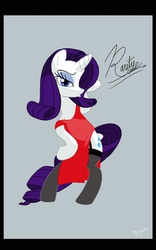 Size: 800x1280 | Tagged: safe, artist:theroyalprincesses, rarity, g4, clothes, dress, female, red dress, solo, stockings