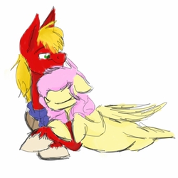 Size: 685x685 | Tagged: safe, artist:sonicsketcher64, big macintosh, fluttershy, earth pony, pony, g4, male, pregnant, ship:fluttermac, shipping, sketch, sleeping, stallion, straight