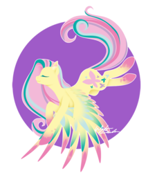 Size: 500x583 | Tagged: safe, artist:fuyusfox, fluttershy, g4, female, flying, rainbow power, solo