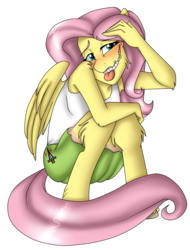 Size: 1361x1793 | Tagged: safe, artist:namyg, fluttershy, anthro, unguligrade anthro, .mov, shed.mov, g4, clothes, equestria girls outfit, female, fluttershed, pony.mov, scene interpretation, solo