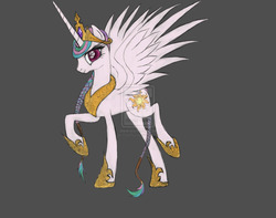 Size: 1600x1262 | Tagged: safe, artist:kettufox, princess celestia, g4, alternate hairstyle, female, solo