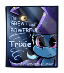 Size: 300x340 | Tagged: safe, artist:midnightpremiere, trixie, pony, unicorn, g4, female, mare, poster, solo