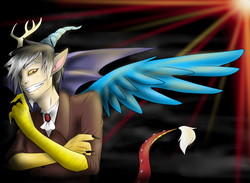 Size: 1024x751 | Tagged: safe, artist:the-supreme-overlord, discord, human, g4, humanized, male, solo