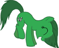 Size: 120x97 | Tagged: artist needed, safe, oc, oc only, oc:jade aurora, earth pony, pony, checkered flag, eyes closed, female, happy, jumping, open mouth, profile, side view, simple background, solo, transparent background, vector