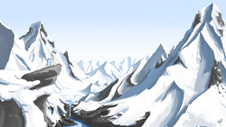 Size: 1920x1080 | Tagged: safe, artist:zlack3r, oc, oc only, mountain, scenery, snow, snowfall, solo, wallpaper