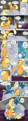 Size: 1052x4440 | Tagged: safe, artist:mad'n evil, applejack, derpy hooves, oc, pegasus, pony, unicorn, g4, aderpose, applebucking thighs, applebutt, applefat, bubble butt, butt, chubby, chubby cheeks, comic, fat, featureless crotch, hat, huge butt, immobile, impossibly large belly, impossibly large butt, impossibly large everything, key stone, mad pony - an expansive comic, magic, mega stone, morbidly obese, obese, plot, pokémon, rolls of fat, the ass was fat, weight gain, weight transfer