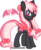 Size: 971x1177 | Tagged: safe, artist:xwhitedreamsx, oc, oc only, oc:strawberry devilcake, bat pony, pony, fangs, female, mare, simple background, solo, transparent background