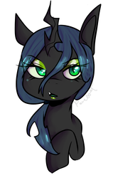 Size: 741x1162 | Tagged: safe, artist:yukomaussi, queen chrysalis, changeling, changeling queen, g4, female, portrait, solo