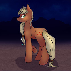 Size: 1900x1900 | Tagged: safe, artist:fairdahlia, applejack, g4, desert, female, solo