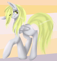 Size: 450x484 | Tagged: safe, artist:cocopony1001, derpy hooves, pegasus, pony, g4, female, mare, solo, wink