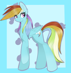 Size: 484x496 | Tagged: safe, artist:cocopony1001, rainbow dash, g4, female, grin, raised hoof, solo