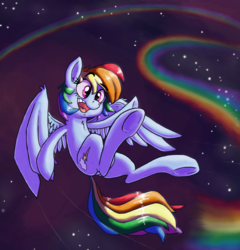 Size: 1792x1869 | Tagged: safe, artist:raunchyopposition, rainbow dash, g4, female, flying, rainbow trail, solo, underhoof