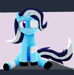 Size: 1536x1560 | Tagged: safe, artist:thecrimsondm, trixie, pony, unicorn, g4, alternate hairstyle, bandage, eyepatch, female, mare, solo