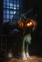 Size: 800x1200 | Tagged: safe, artist:assasinmonkey, oc, oc only, glowing eyes, looking at you, solo, tongue out