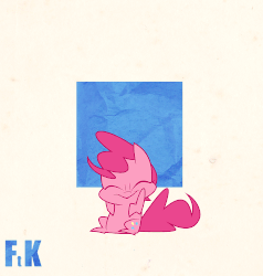 Size: 950x1000 | Tagged: safe, artist:fluttershythekind, pinkie pie, earth pony, pony, g4, animated, chibi, confetti, cute, diapinkes, female, frame by frame, happy, jumping, mare, no pupils, smiling, solo