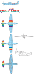 Size: 2134x4517 | Tagged: safe, rainbow dash, g4, concept art, p-51 mustang, rc plane